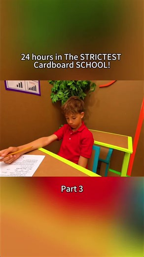 24 Hours in the Strictest Cardboard School Challenge