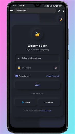 🔥 Premium Login Page UI — HTML, CSS & JavaScript #css #devloper #html5