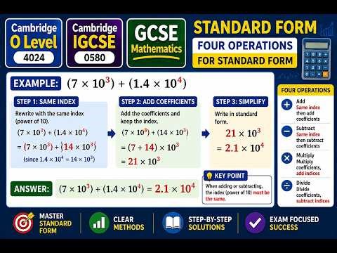 Standard Form | Calculating Numbers in Standard Form | Four Operations