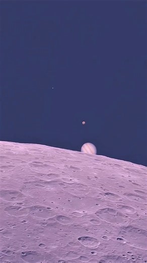 A rare celestial phenomenon: Mars and Jupiter aligned.
