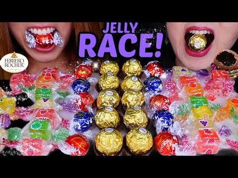 ASMR RACE! FERRERO ROCHER, RAINBOW JEWEL JELLY, LINDT CHOCOLATE BALLS 먹방