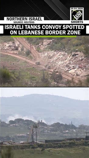 Israeli military vehicles and tank convoys seen moving along northern border with Lebanon