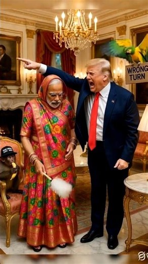 Modi बाई Part -2😅| #modi #trump #funny #ai #shorts #youtubeshorts