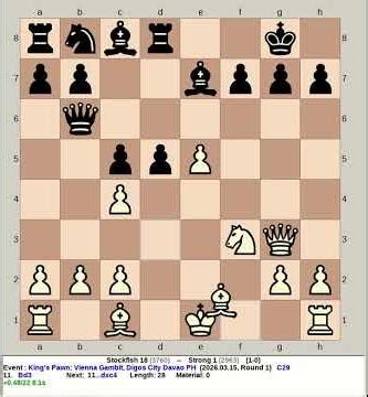 Stockfish 18 vs Strong 1 | King's Pawn: Vienna Gambit #chess