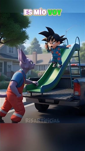 GOKU Y SU TOBOGÁN #dragonball #vegeta #goku