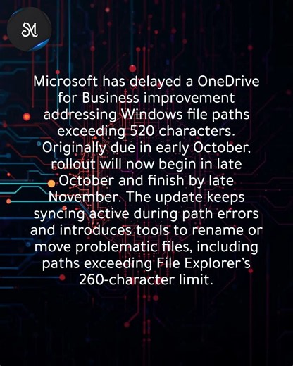 Microsoft delays OneDrive max file path fix by a month after pushback