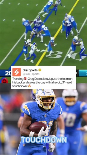 🚨 UNBELIEVABLE! Greg Desrosiers Jr. 34-Yard Touchdown | Chargers vs. Rams Preseason Highlights 🏈