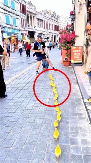 This Kid Became the Leader of Baby Ducks 🦆😍 | Cutest Parade Ever #shorts #ducks #baby
