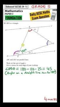 GCSE Maths Foundation - Daily Exam Question - Day 115 (Angles on Parallel Lines)