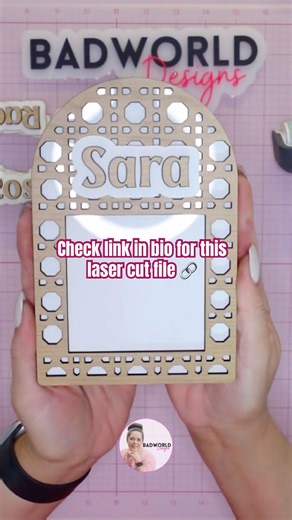 Laser cut sticky note holder | Rattan pattern design✨ #smallbusiness #foryoupage