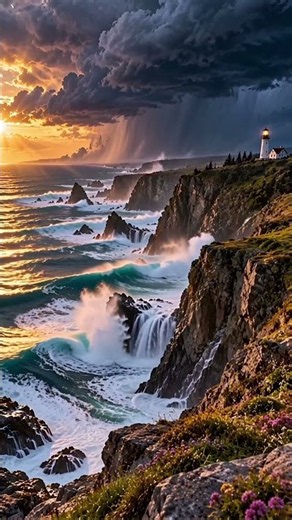 The Storm Arrives at the Sea Cliffs