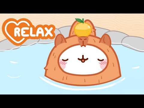 Capybara Relaxing Bath 💦✨ Molang’s Cozy Self-Care Moments