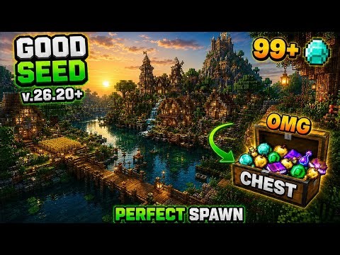 🌍 Ultimate {Best Seed} For Minecraft 26.20+ Bedrock ✦ PE | 3 VILLAGE Perfect Spawn| Minecraft Seed 