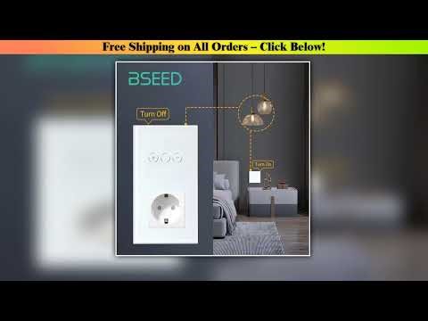 BSEED LED Touch Dimmer Switches Wall Dimmers 1Gang 2Way Sensor Switch Plus EU Sockets USB Type-c