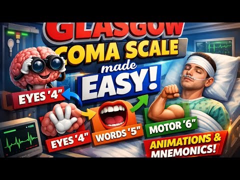 GLASGOW COMA SCALE (GCS) made easy (with ANIMATIONS & MNEMONICS)!!