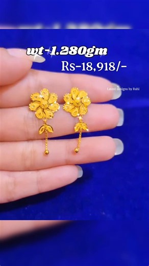 Gold earrings tops designs for daily use #shorts #viralshorts #shortsfeed #earrings #topsdesigns
