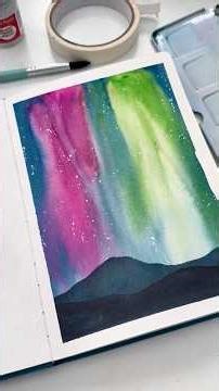 Northern lights in watercolor