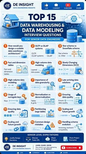 Top 15 Data Warehousing Interview Q&A 🔥 | Senior Data Engineer Must Know | DE INSIGHT