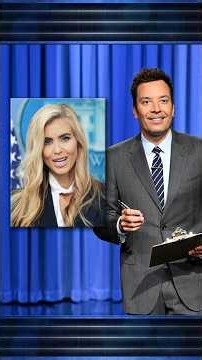 Jimmy “interviews” Katie Zacharia about her role as press secretary. #FallonTonight