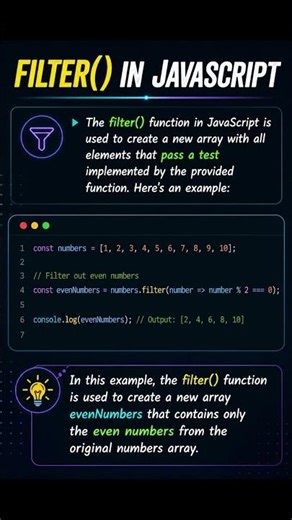 JavaScript filter() Explained 🔥 (With Example)