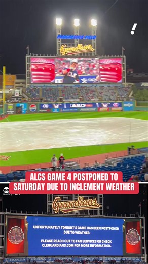 Game 5 of the ALCS between Rays and Guardians is now scheduled for Sunday at 5 PM ET due to Game 4 being moved to Saturday. #mlb #mlbpostseason #cleveland #clevelandguardians #tampabayrays
