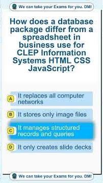CLEP Information Systems HTML CSS JavaScript