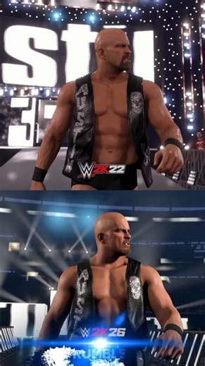 WWE 2K26 Stone Cold Steve Austin vs 2K22 #shorts