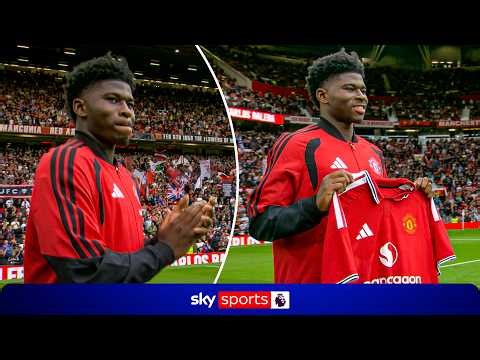 Carlos Baleba introduced to Manchester United fans at Old Trafford 🔴