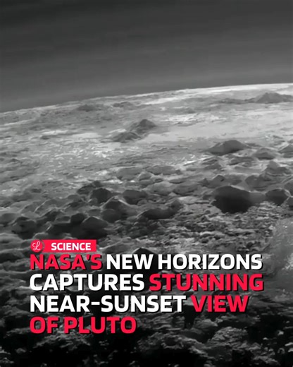 Just 15 minutes after flying past Pluto, NASA’s New Horizons spacecraft turned back toward the distant world and captured one of the most breathtaking images of the mission. Taken from around 11,000 miles away, the near-sunset photograph reveals Pluto’s icy plains and towering mountains rising up to 11,000 feet high. The low angle of sunlight casts long shadows across the surface, highlighting the dwarf planet’s surprisingly rugged and complex terrain. Perhaps most striking are the layers of haz