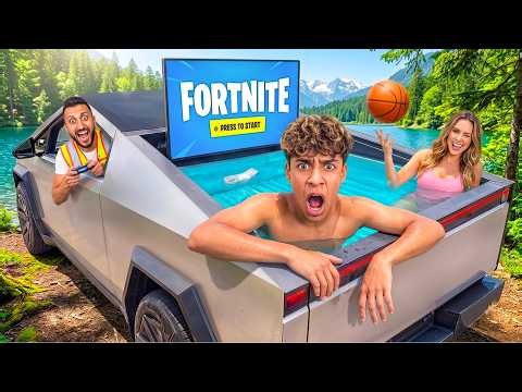 We Survived OVERNIGHT In A Cybertruck! Last To Leave Keeps It | The Royalty Family