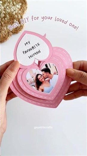 handmade interactive heart card #diycrafts #papercrafting #handmadecards #giftideas #creativecrafts
