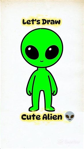 Cute Alien Drawing 👽✨ So Easy & Satisfying! #art #drawing #sketch #shorts