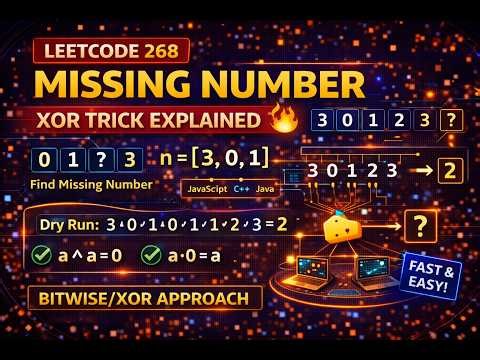 LeetCode 268 Solution | Missing Number Problem | Bit Manipulation Easy Trick