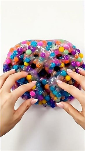 CRISPY Rainbow Boba Heart Slime! 🤤 ASMR #Slime #ASMR #OddlySatisfying #CrunchySlime #Shorts