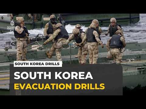South Korea civil defence drills: Koreans take part in nationwide evacuation tests