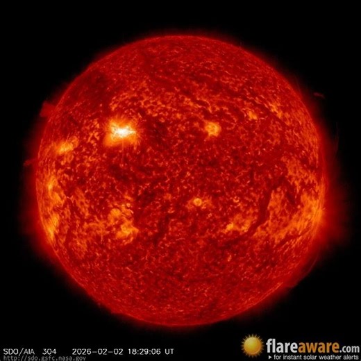 2 Feb - 3 Feb: 24 Hour Solar Activity (Earth Facing; Solar Storm, Sunspot, Solar Flare, CME)