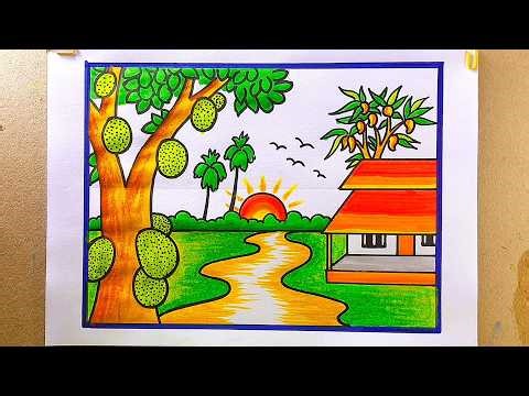 Summer Season Drawing 🎨 Painting tutorial