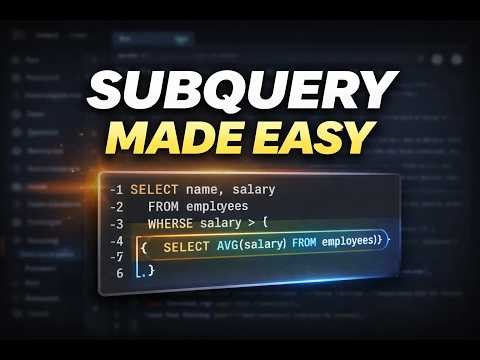 SQL Subqueries Explained Simply | Beginner to Advanced Guide