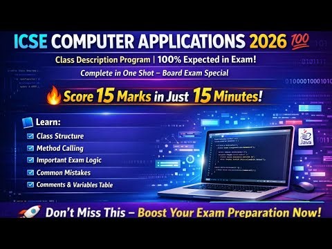 ICSE 2026 💯 Class Description Programs | 100% Expected in Exam!#icse#computer#exam ‪@CodarioOfficial‬