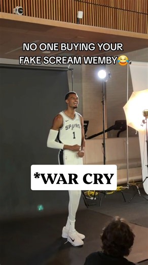 Wemby with the WAR CRY😂👀