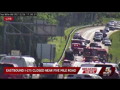 Semi-truck fire closes eastbound I-275 near Five Mile Road
