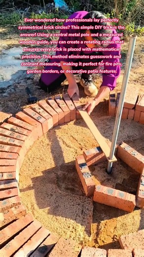 Perfect Brick Circles Every Time! 🧱✨ Genius Landscaping Hack #diy #tips #tricks #lifehacks #how