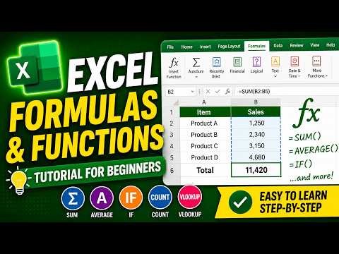 How to Use EXCEL FORMULAS for Beginners