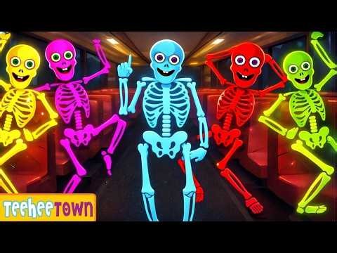 Five Crazy Skeletons Running On Spooky Night | Halloween Rhymes By Teehee Town