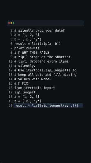 This Python Interview Trap Is Brutal 🚨 | Did you know zip() can silently drop your data?