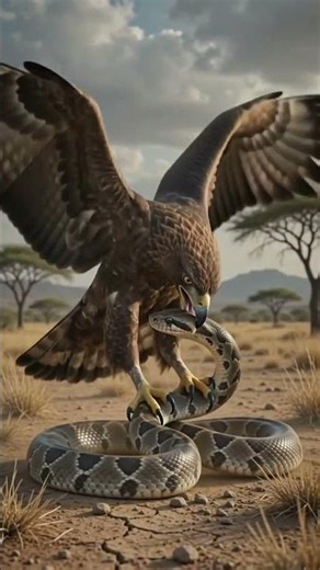 Eagle vs Giant Python | Epic Wildlife Battle in 🦅🐍 #short