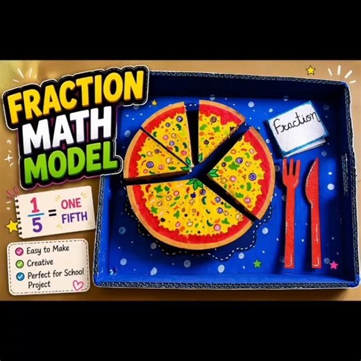💥fraction math model #creative #model #project work #Pizza math model#school#trending💥