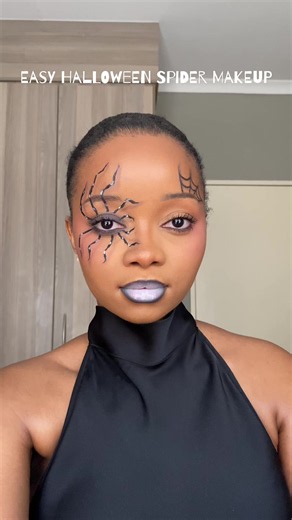 Spider Web & Spider Makeup Tutorial 🕷️🕸️ a little spooky, a little cute & easy to recreate without needing a million products 🖤 save this tutorial and follow along step by step to recreate the look! base by @Maybelline New York Africa 💋 #fitmethroughyoureyes #maybellineza #spiderwebmakeup #spidermakeup #halloweenmakeup