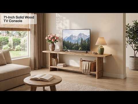 📺 Rustic Solid Wood TV Stand For Warm Living Rooms - QQ0041