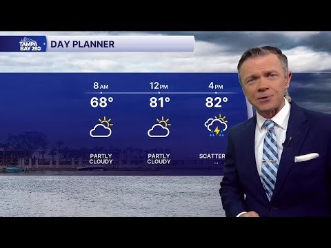 Latest forecast as scattered showers roll into the Tampa Bay area